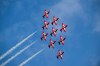The Canadian Forces Snowbirds perform a flypast over the National Capital Region, as seen from Gatineau, Que., on Wednesday, Sept. 4, 2024. THE CANADIAN PRESS/Justin Tang