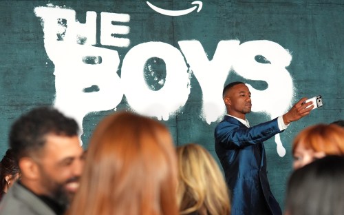 Actor Jessie T. Usher shoots a selfie at the premiere of the series finale of the fifth season of the Amazon Prime Video series 