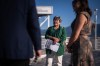 Nisga'a Nation President, Eva Clayton waits for a press conference to start before a Ksi Lisims LNG announcement of an environmental assessment certificate from the Government of British Columbia in Vancouver, on Tuesday, Sept. 16, 2025. THE CANADIAN PRESS/Ethan Cairns