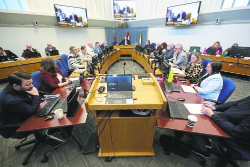 A view of the City of Brandon’s council chambers in January during the first of two full-day budget deliberations at city hall. Deveryn Ross writes there's a lack of transparency at city hall that makes it difficult for citizens to understand the tax increases they've been hit with. (Matt Goerzen/The Brandon Sun files)