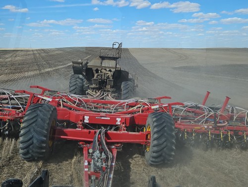 Saskatchewan crop farmer Jeremy Welter seeds a portion of his approximately 400-hectares of land near Kerrobert, Sask., in this undated handout photo. THE CANADIAN PRESS/Handout - Jeremy Welter (Mandatory Credit)