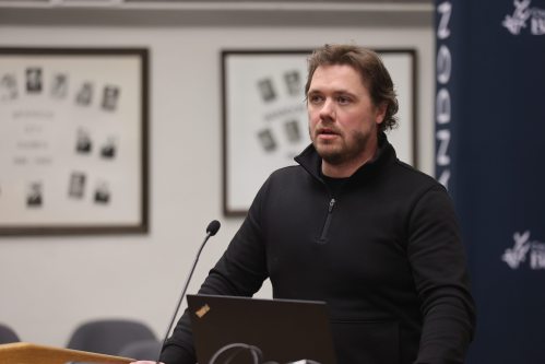 Kyle Winters, the city’s director of engineering, listens to a question at a budget meeting in January. (Alex Lambert/The Brandon Sun files)