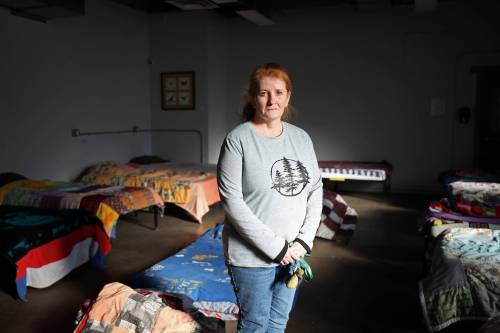Heather Symbalisty, executive director of Samaritan House Ministries, stands in Brandon&rsquo;s Safe and Warm Shelter. (Tim Smith/The Brandon Sun files)