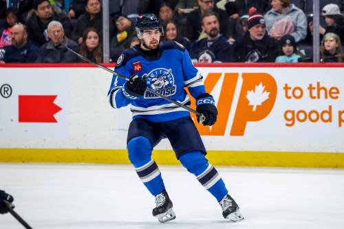 Foxwarren defenceman Dawson Barteaux has spent most of the last three seasons with the American Hockey League's Manitoba Moose, with some spells in the ECHL. (Jonathan Kozub/Manitoba Moose) June 17, 2026