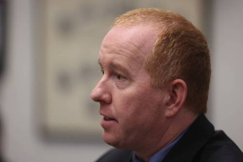 Greg Brown, the City of Brandon&rsquo;s airport manager, speaks to council at its June 15 meeting. (Alex Lambert/The Brandon Sun)