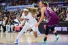 Atlanta Dream's Jordin Canada (3) drives past Toronto Tempo's Julie Allemand (22) during second half WNBA basketball action in Toronto, on Sunday, June 14, 2026. THE CANADIAN PRESS/Sammy Kogan