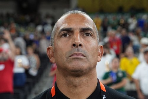 Tunisia head coach Sabri Lamouchi stands ahead of the World Cup Group F soccer match between Sweden and Tunisia in Guadalupe, near Monterrey, Mexico, Sunday, June 14, 2026. (AP Photo/Moises Castillo)