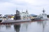 The Royal Canadian Navy hosts the Republic of Korea Navy KSS-III submarine, known as Dosan Ahn Chang-ho, and the ROKS Daejeon frigate during a welcome ceremony at CFB Esquimalt in Esquimalt, B.C., on Monday, May 25, 2026. THE CANADIAN PRESS/Chad Hipolito