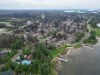 Denare Beach, Sask., is seen from the air in a June 21, 2025, handout photo. Homes destroyed by a wildfire are seen in the centre-right. THE CANADIAN PRESS/Handout - Will Penner (Mandatory Credit)