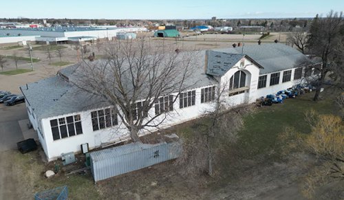 At the Keystone Centre, the Manitoba Government Display Building has been identified as one of the most at-risk historical resources in the province by the Manitoba Historical Society this year. (Gordon Goldsborough/Manitoba Historical Society)