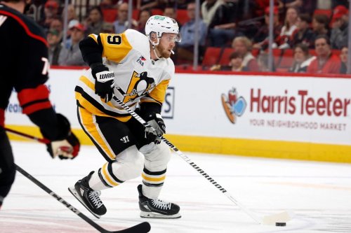 FILE - Pittsburgh Penguins' Anthony Mantha (39) moves the puck against the Carolina Hurricanes during the first period of an NHL hockey game in Raleigh, N.C., March 10, 2026. (AP Photo/Karl DeBlaker, File)