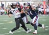 Ottawa Redblacks quarterback Jake Maier (13) is sacked by Alouettes defenders Isaac Adeyemi-Berglund (91) and Mustafa Johnson (94) in Montreal on Sunday, June 28, 2026. THE CANADIAN PRESS/Graham Hughes
