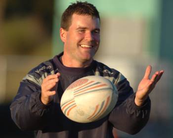 Brian Yon plays with a ball in 2008 when he was still active with the Brandon Barbarians. (Brandon Sun file photo)