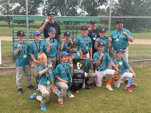 The Brandon Marlins 11U baseball team won the AA provincial title in Reston on Sunday. (Submitted)