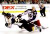 Columbus Blue Jackets defenceman Aaron Rome (29) checks Nashville Predators right wing Jordin Tootoo (22) in the third period of a preseason NHL hockey game in Nashville, Tenn., on Sept. 27, 2008. Both have ties to the Wheat Kings, with Rome serving as an assistant coach and Tootoo playing in Brandon for four years. (Associated Press)