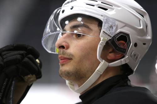 Defenceman Gio Pantelas of Victoria wanted to play closer to home and requested a trade to the Penticton Vees, so the Brandon Wheat Kings honoured his request in a deal announced on Wednesday. His younger brother is playing prep hockey in Penticton. (Perry Bergson/The Brandon Sun)