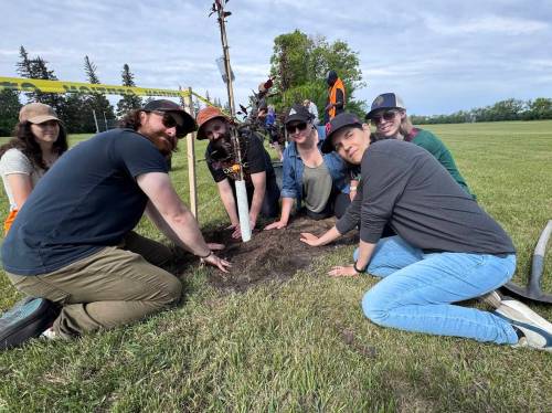 Assiniboine College marked its 65th anniversary by planting 65 trees at its North Hill campus with support from Evergreen Valley Nursery. (Submitted)