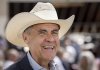 Prime Minister Mark Carney attends a Stampede breakfast in Calgary, Alta., Saturday, July 5, 2025. THE CANADIAN PRESS/Jeff McIntosh