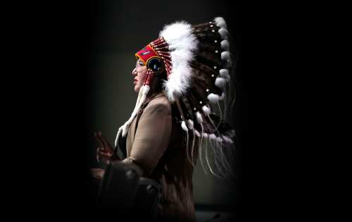 National Chief of the Assembly of First Nations Cindy Woodhouse Nepinak delivers an address at the AFN 2026 Annual General Assembly, in Ottawa, on Tuesday, July 14, 2026. THE CANADIAN PRESS/Justin Tang