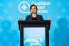 Quebec Premier Christine Frechette announces that she will run in the Trois-Rivieres riding for the upcomming Quebec election, in Trois-Rivieres, Que., on Thursday, July 2, 2026. THE CANADIAN PRESS/Christopher Katsarov