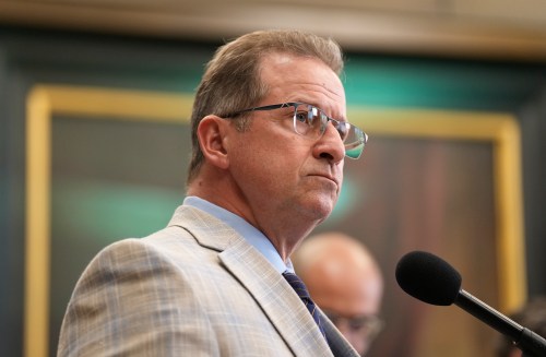 Bloc leader Yves-François Blanchet speaks with reporters before Question Period on Parliament Hill in Ottawa, Monday, June 8, 2026. THE CANADIAN PRESS/Adrian Wyld