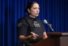 RCMP Cpl. Sarbjit Sangha speaks during a news conference in Surrey, B.C., on Monday, Sept. 8, 2025. THE CANADIAN PRESS/Darryl Dyck