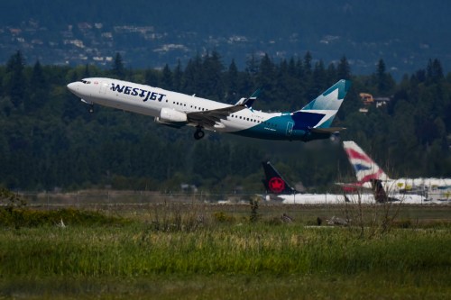 A WestJet Boeing 737-800 aircraft takes off from Vancouver International Airport, in Richmond, B.C., on Friday, July 31, 2026. WestJet says it has begun parking aircraft ahead of a possible strike by flight attendants as bargaining with the Canadian Union of Public Employees, which represents 4,400 flight attendants, continues in the hope of reaching agreement on a new contract and avoiding a work stoppage. THE CANADIAN PRESS/Darryl Dyck