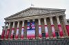The French National Assembly is draped with the artwork 