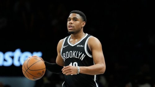 Brooklyn Nets guard Malachi Smith (18) carries the ball during the second half of an NBA basketball game against Indiana Pacers, Thursday, April 9, 2026, in New York. (AP Photo/Yuki Iwamura)