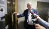 Transcona Coun. Russ Wyatt walks into Winnipeg city hall on Thursday. (Ruth Bonneville/Winnipeg Free Press)