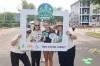 Madelyn Roginson, Nikki Dean, Jessie Dean and Jennifer Mateer hold Open Streets-themed photo props during the Open Streets event on Sunday afternoon on Lorne Avenue. (Abiola Odutola/The Brandon Sun)