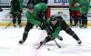 Teammates Cameron Allard, left, and Chase Surkan battle for the puck during a competition drill at Brandon Wheat Kings camp last Thursday. The two were impressed by how well everyone played during the camp. (Perry Bergson/The Brandon Sun)