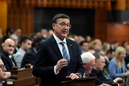 Conservative MP Dan Mazier rises during question period in the House of Commons on Parliament Hill in Ottawa in February. (The Canadian Press files)