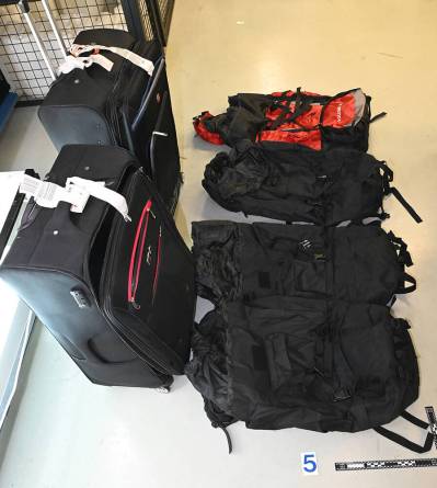 Luggage containing drugs seized at Montreal-Trudeau Airport is shown in this undated handout photo. THE CANADIAN PRESS/Handout - RCMP (Mandatory Credit)