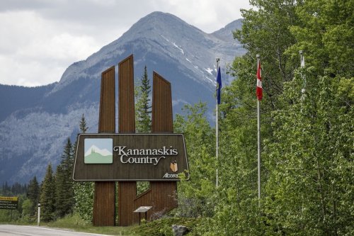 A sign marks the entrance to Kananaskis Country, Alta., Monday, June 2, 2025. THE CANADIAN PRESS/Jeff McIntosh