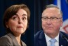 Quebec Premier Christine Frechette, left and Newfoundland and Labrador Premier Tony Wakeham seen in this diptych photo. THE CANADIAN PRESS/Darren Calabrese, Paul Daly