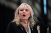 Elected leader of the B.C. Conservative Party Kerry-Lynne Findlay speaks during leadership election night in Vancouver, on Saturday, May 30, 2026. THE CANADIAN PRESS/Ethan Cairns