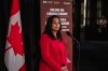 Deputy Premier of British Columbia Niki Sharma speak to media prior to the First Minister’s Meeting in Saskatoon on Monday, June 2, 2025. THE CANADIAN PRESS/Liam Richards