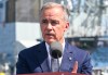 Prime Minister Mark Carney speaks as he announces a $11.3 billion contract for icebreakers at the Davie shipyard in Levis, Quebec on Monday, Aug. 24, 2026. THE CANADIAN PRESS/Jacques Boissinot