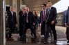 U.S. President Donald Trump's envoys Steve Witkoff, center, and Jared Kushner, right, arrive in Kyiv, Ukraine, Sunday, Sept. 6, 2026. (AP Photo/Francisco Seco)