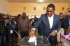 Zambia's President Hakainde Hichilema casts his vote at a polling station in Lusaka, Zambia, Thursday, Aug. 13, 2026. (AP Photo/Anita Reed)