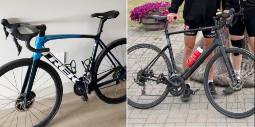 Bicycles that were stolen in downtown Winnipeg in July 2026, from Val Duquenne and Thomas Clark, who were cycling across Canada, are pictured in this composite of undated photos. THE CANADIAN PRESS/Handout - Winnipeg Police Service (Mandatory Credit)