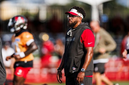 Bishop's Gaiters assistant Micah Brown is shown in this handout photo, coaching at the NFL's Tampa Bay Buccaneers training camp, at AdventHealth Training Center, in Tampa, Fla., on July 29, 2026. THE CANADIAN PRESS/Handout — Tampa Bay Buccaneers, Tori Richman (Mandatory Credit)