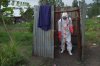 Wiza Bondele, a health worker on the prevention and control team, seen at work in Ituri province, eastern Congo, Wednesday, Aug 5, 2026. (AP Photo/Dieudonne Dirole)