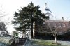 FILE - A worker blows leaves and snow off steps outside of the Maryland Statehouse on, Wednesday, Jan. 8, 2020, in Annapolis, Md. (AP Photo/Julio Cortez, File)