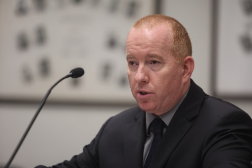 The City of Brandon's acting director of transportation, Greg Brown, speaks at the Sept. 8 city council meeting. (Alex Lambert/The Brandon Sun)