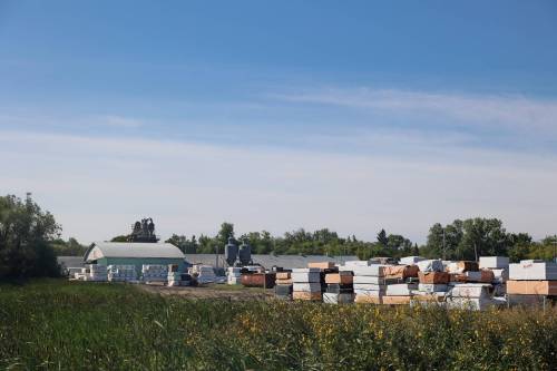A lot north of Western Archrib is seen with various stock stored on site. In between the lot and Western Archrib&rsquo;s facility is a portion of a public road called Buckingham Street, which the manufacturer is buying for $1 from the Municipality of Boissevain-Morton. (Connor McDowell/The Brandon Sun)