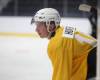 Cole Hunter waits for a drill to start at Brandon Wheat Kings camp on Aug. 27. The former Waywayseecappo Wolverine could end up playing for Brandon as an 18-year-old if tryouts go well. (Rowan McCarthy/The Brandon Sun)