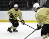 Brandon Wheat Kings defenceman Will Katsilieris defends during a drill during practice at Assiniboine Credit Union Place on Thursday afternoon. The Wheat Kings open their pre-season this evening against the visiting Regina Pats. (Perry Bergson/The Brandon Sun) 
Sept. 3, 2026