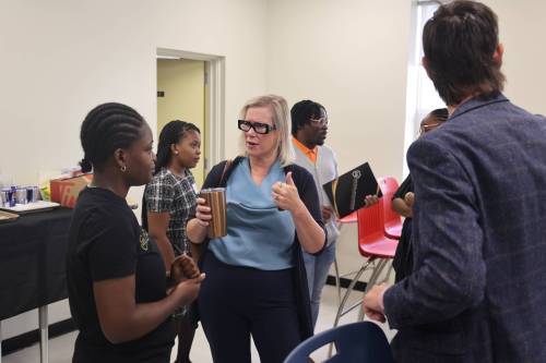 RBC senior mortgage specialist Angela Hainsworth talks to participants on financial literacy and homeownership during Beyond The Classroom, organized by Loy Excellentia Initiative on Saturday afternoon. (Photos by Abiola Odutola/The Brandon Sun)